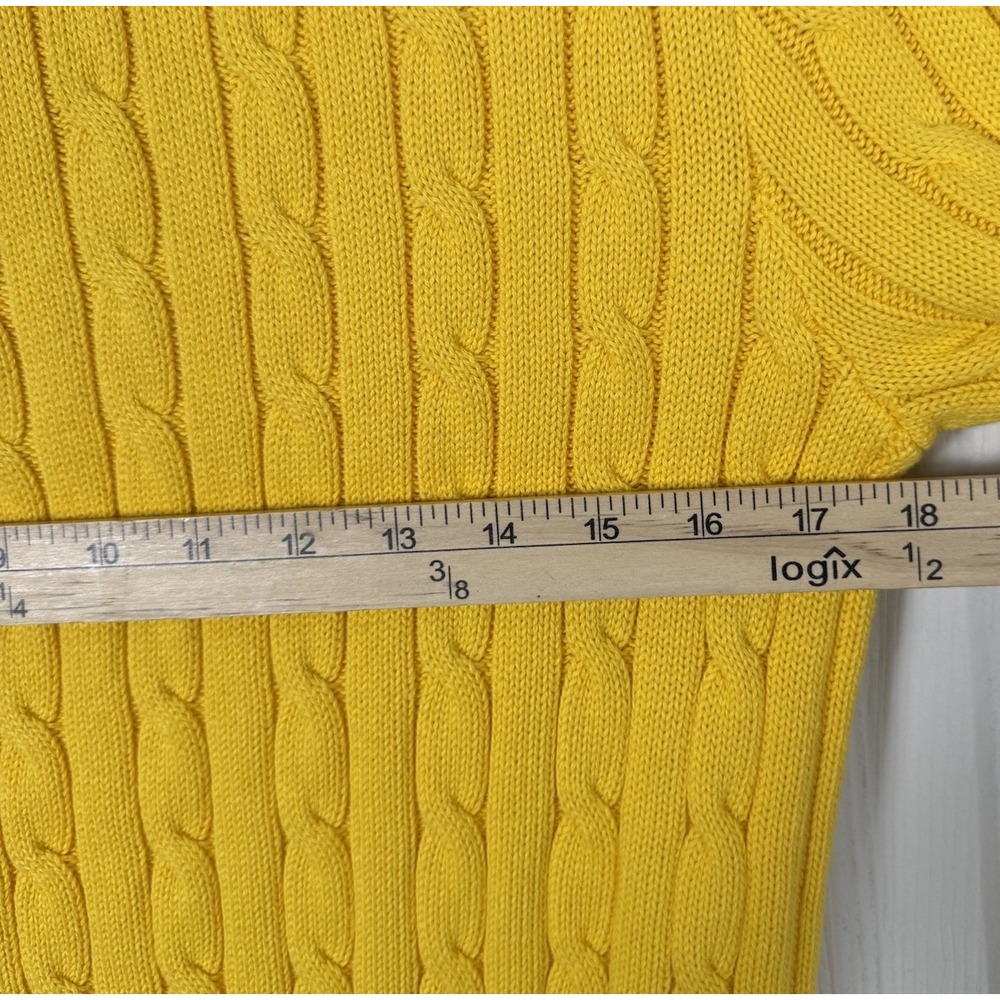 Polo by Ralph Lauren Yellow Cable Knit Crewneck Sweater - Picture 9 of 11